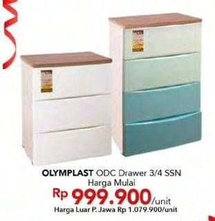 Promo Harga OLYMPLAST Drawer ODC 3/4 SSN  - Carrefour