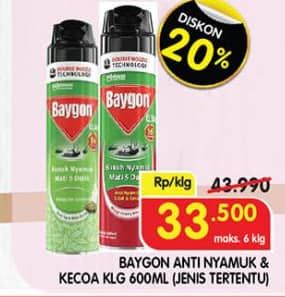 Promo Harga Baygon Insektisida Spray 600 ml - Superindo