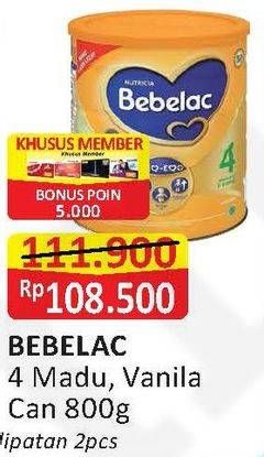 Promo Harga BEBELAC 4 Susu Pertumbuhan Madu, Vanila 800 gr - Alfamart