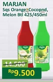 Promo Harga Marjan Syrup Squash Orange, Coco Pandan, Melon 450 ml - Alfamart