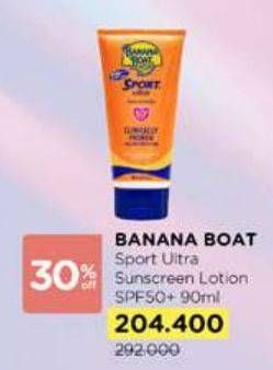 Promo Harga Banana Boat Ultra Protect Sunscreen Lotion SPF50 90 ml - Watsons