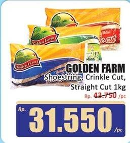 Promo Harga Golden Farm French Fries Shoestring, Crinkle, Straight 1000 gr - Hari Hari
