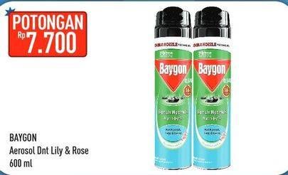 Promo Harga BAYGON Insektisida Spray Water Lily Rose 600 ml - Hypermart