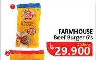 Promo Harga FARMHOUSE Burger Sapi 6 pcs - Alfamidi