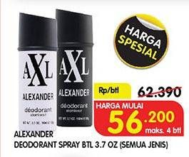 Promo Harga ALEXANDER Deodoran Spray All Variants  - Superindo