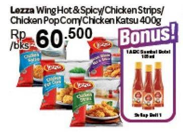 Promo Harga Lezza Chicken Wing Hot & Spicy/Strips/Pop Corn/Katsu  - Carrefour