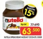 Promo Harga Nutella Jam Spread Chocolate Hazelnut 350 gr - Superindo