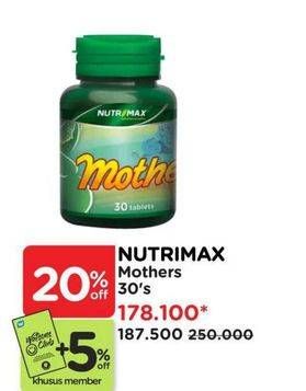 Promo Harga Nutrimax Mother Breast 30 pcs - Watsons