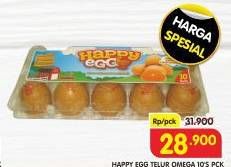 Promo Harga Happy Egg Telur Omega 10 pcs - Superindo