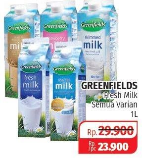 Promo Harga GREENFIELDS Fresh Milk All Variants 1000 ml - Lotte Grosir