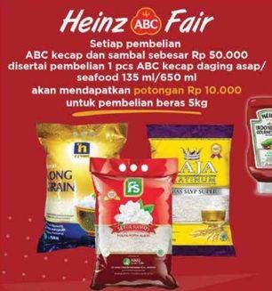 Promo Harga Raja Platinum Beras SLYP Super, FS Setra Ramos, Hypermart Long Grain 5 kg  - Hypermart