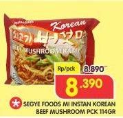 Promo Harga SEGYE Mie Ramyun Beef Mushroom 114 gr - Superindo