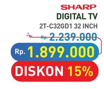 Promo Harga Sharp 2T-C32GD1500i  - Hypermart