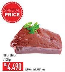 Promo Harga Beef Liver (Hati Sapi) per 100 gr - Hypermart