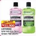 Promo Harga Listerine Mouthwash Antiseptic Multi Protect Zero, Natural Green Tea 250 ml - Alfamart