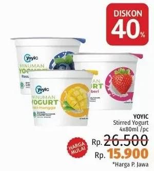 Promo Harga YOYIC Stirred Yogurt per 4 cup 80 gr - LotteMart