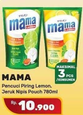 Promo Harga MAMA LEMON Cairan Pencuci Piring Jeruk Nipis, Lemon Daun Mint 780 ml - Yogya