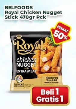 Promo Harga Belfoods Royal Nugget Chicken Nugget Stick 500 gr - Indomaret
