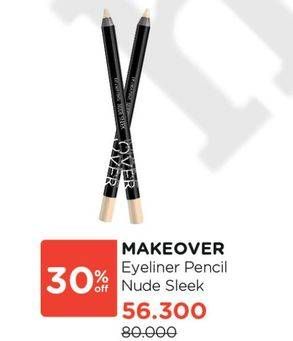 Promo Harga MAKE OVER Eye Liner Pencil Nude Sleek  - Watsons