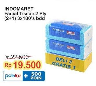 Promo Harga Indomaret Facial Tissue per 3 pouch 180 pcs - Indomaret