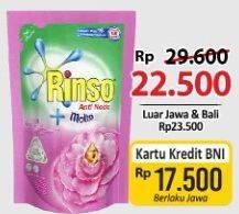 Promo Harga RINSO Liquid Detergent + Molto Pink Rose Fresh 750 ml - Alfamart