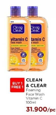 Promo Harga Clean & Clear Facial Wash Vitamin C 100 ml - Watsons