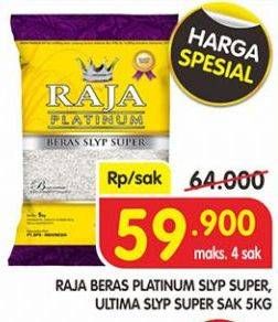 Promo Harga RAJA Beras Platinum/Ultima Beras 5Kg  - Superindo
