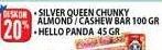 Promo Harga SILVER QUEEN Chunky Bar Almond, Cashew 100 gr - Hypermart