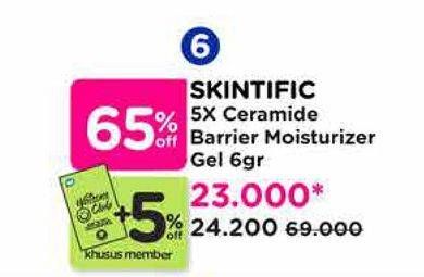 Promo Harga Skintific 5x Ceramide Barrier Moisture Gel 6 gr - Watsons