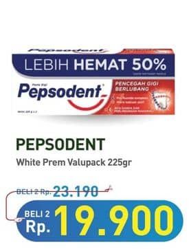 Promo Harga Pepsodent Pasta Gigi Pencegah Gigi Berlubang White 225 gr - Hypermart