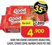 Promo Harga GOOD TIME Cookies Chocochips Double Choc, Classic, Coffee, Rainbow Chocochip 72 gr - Superindo