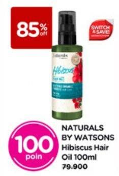 Promo Harga Naturals By Watsons Hibiscus Hair Oil 100 ml - Watsons