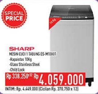 Promo Harga SHARP ES-M1000T Mesin Cuci Top Load 10 kg - Hypermart