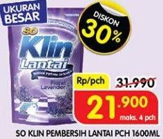 Promo Harga So Klin Pembersih Lantai 1600 ml - Superindo