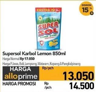 Promo Harga Supersol Karbol Wangi Lemon Mint 800 ml - Carrefour