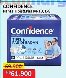 Promo Harga Confidence Adult Pants Tipis & Pas Di Badan L8, M10 8 pcs - Alfamart
