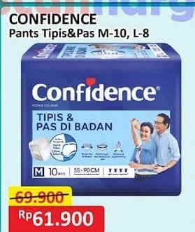 Promo Harga Confidence Adult Pants Tipis & Pas Di Badan M10, L8 8 pcs - Alfamart