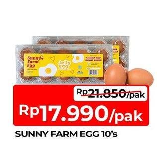 Promo Harga Sunny Farm Egg Telur Ayam Rendah Kolesterol 10 pcs - TIP TOP