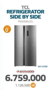 Promo Harga TCL P650SBS Lemari Es Side By Side 631 L  - Electronic City