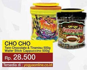 Promo Harga CHO CHO Wafer Stick Twin Choco, Cappucino 500 gr - Yogya
