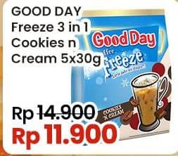 Promo Harga Good Day Coffee Freeze Cookies N Cream per 5 sachet 30 gr - Indomaret