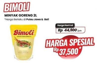 Promo Harga Bimoli Minyak Goreng 2000 ml - Carrefour