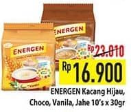 Promo Harga Energen Cereal Instant Kacang Hijau, Chocolate, Vanilla, Jahe per 10 sachet 30 gr - Hypermart