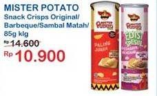 Promo Harga MISTER POTATO Snack Crisps Original, BBQ, Sambal Matah 85 gr - Indomaret