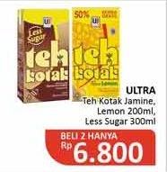 Promo Harga ULTRA Teh Kotak Jasmine, Lemon, Less Sugar 300 ml - Alfamidi