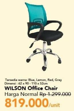 Promo Harga Wilson Office Chair Blue, Lemon, Red, Grey  - Carrefour