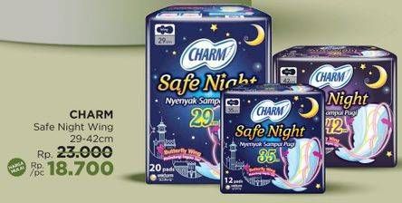 Promo Harga Charm Safe Night Gathers 35cm, Gathers 42cm, Wing 29cm, Wing 35cm 6 pcs - LotteMart