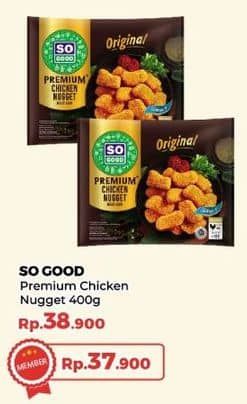 Promo Harga So Good Chicken Nugget Premium Original 400 gr - Yogya