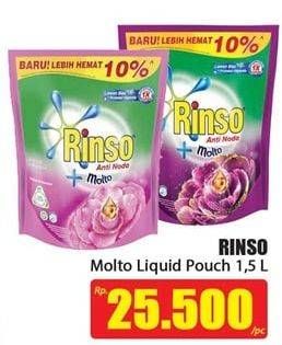 Promo Harga RINSO Anti Noda + Molto Liquid Detergent 1500 ml - Hari Hari