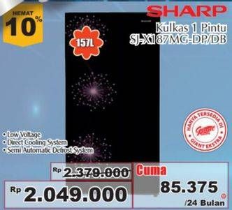 Promo Harga SHARP SJ-X187MG-DP/DB | Kulkas 157ltr  - Giant